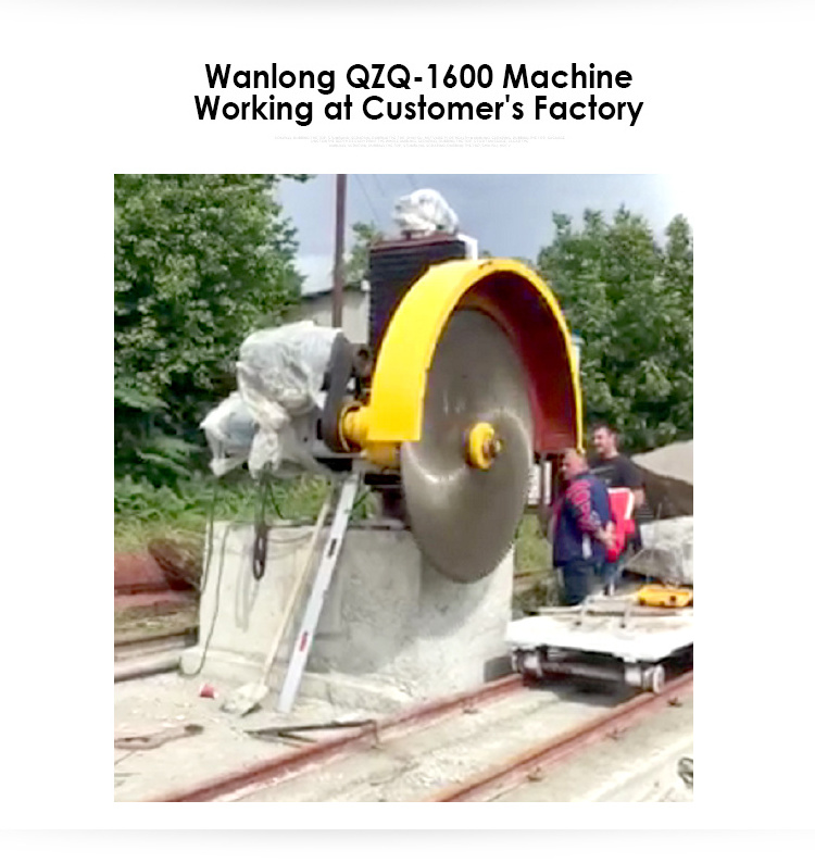 WANLONG QZQ-1600 Single Column Automatic Stone Block Cutting Machine for Processing Granite Marble Block Into Slabs