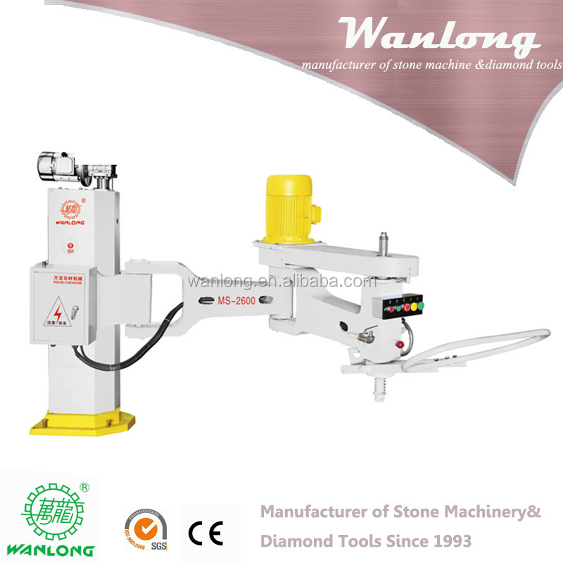 Factory Price wanlong ms-2600 swing arm grinder manual hand granite line slab polishing machine for marble and granite