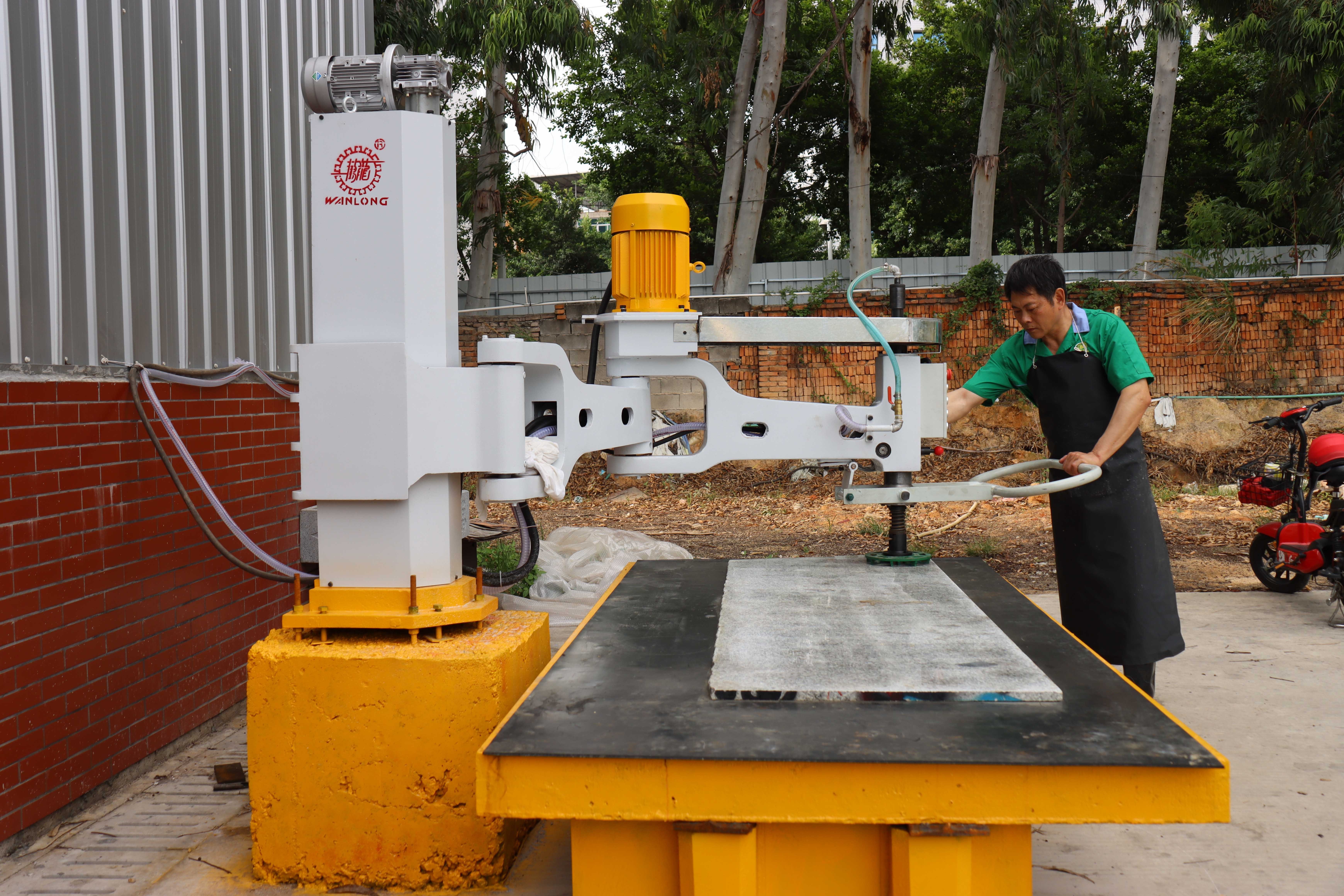 Wanlong MS-2600 Manual Surface Grinding Marble Granite Slab Flat Stone Cutting Abrasive Polish Machine