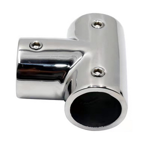 316 Stainless Steel Pipe Connector Handrail Fitting Stanchion Marine Hardware Base Hand Rail Flush Joiner Tee