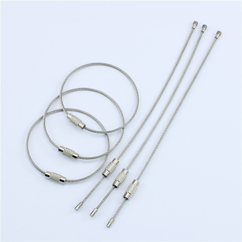 Wholesale Stainless Steel Wire Rope Keychain Cable Key Ring