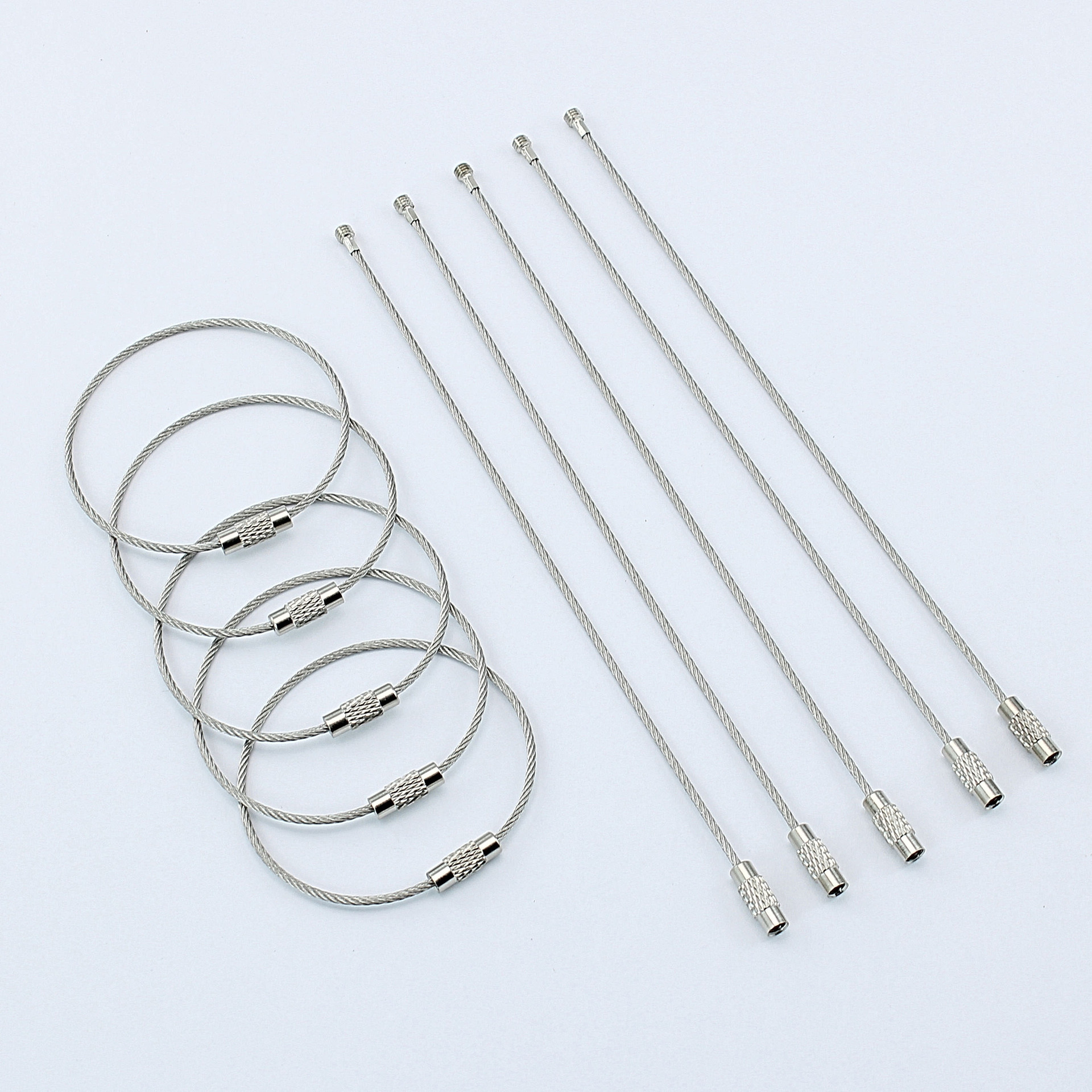 Wholesale Stainless Steel Wire Rope Keychain Cable Key Ring