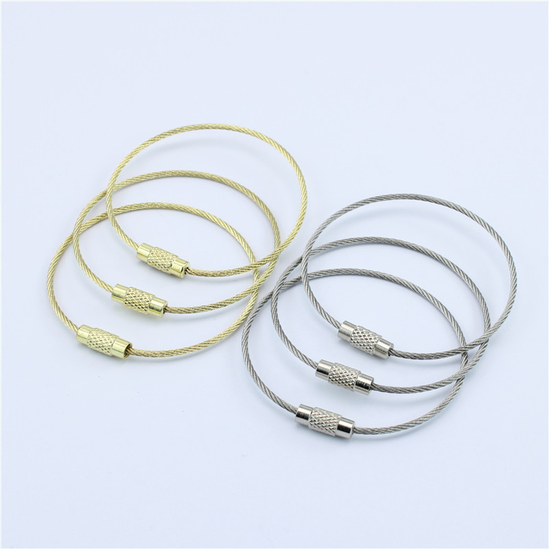 Wholesale Stainless Steel Wire Rope Keychain Cable Key Ring