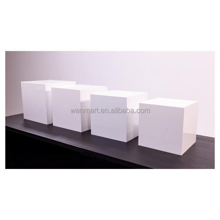 Acrylic Risers White Acrylic Buffet Food Display Premium Cube Display Nesting Pastry Acrylic Display Stand