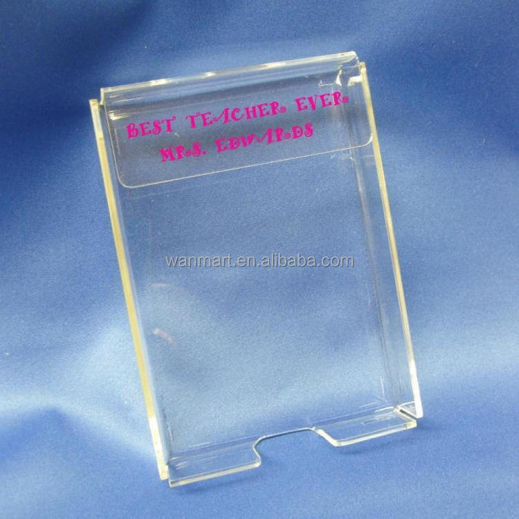 Clear Acrylic Tray With Customization 4X6 Acrylic Notepad Holder