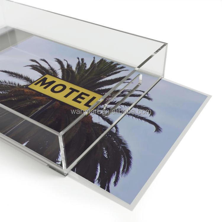 Clear Acrylic Lucite Serving Tray with Paper Insert Modern Acrylic Tray With Insert Wholesale Acrylic Tray