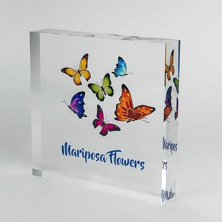 Clear Custom Acrylic printing Logo name plate Block display Plaque Acrylic block for sublimation