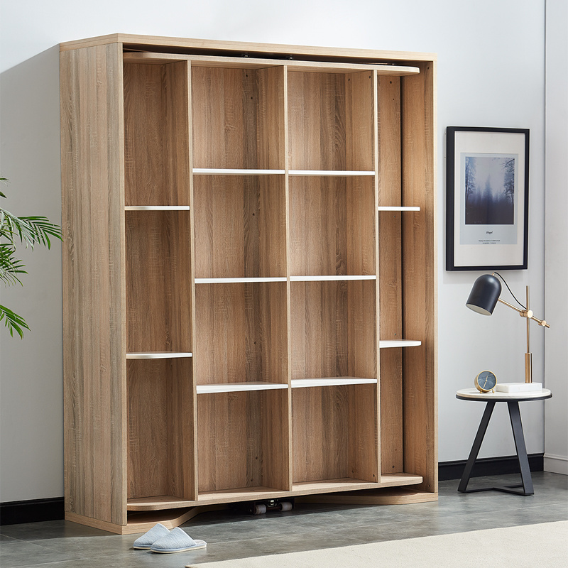 Bedroom Furniture Wall rotating Bed Murphy Beds Space Saving Smart Wardrobe Bed Storage Cabinets