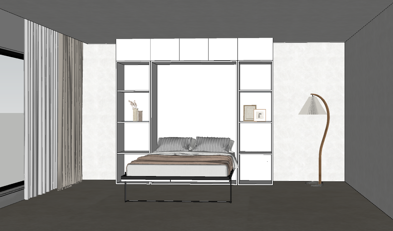 Bedroom Furniture Wall Folding Bed Murphy Beds Space Saving Smart Wardrobe Bed Storage Cabinets with linked sofa and cabinet