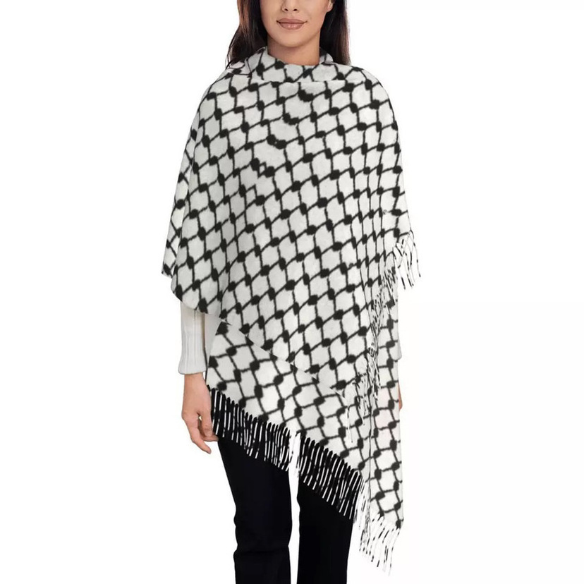 Hot Selling Women Winter Soft Scarfs Arab Long Prayer Scarf Shawl Wrap Palestine Flag Blanket Scarf