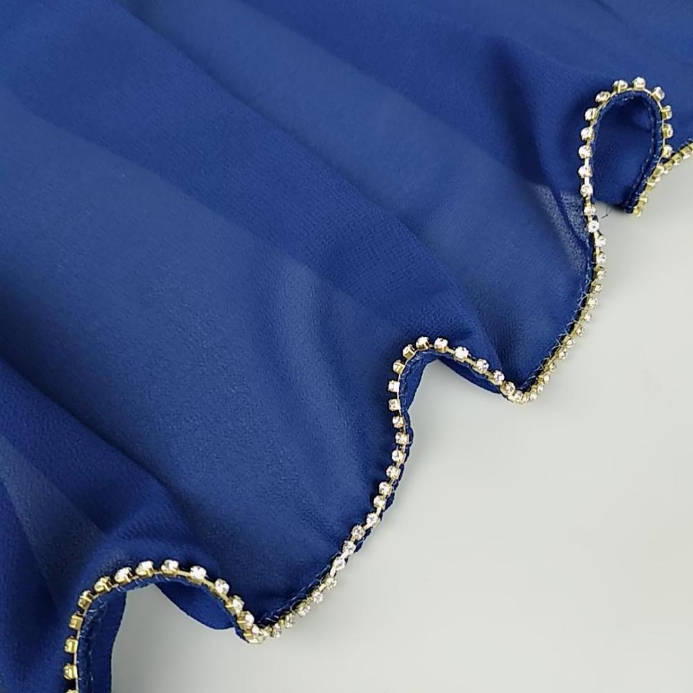 Bubble Chiffon Chain Glitter Hijab Diamond Rhinestone Scarves Muslim Plain Headband Fashion Scarf  Wraps Shawls