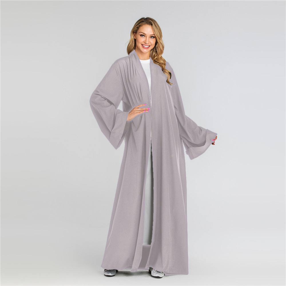 Muslim Shop Arab Turkish Dubai Long Muslim Women Islamic Dresses Plain White Color Latest Designs Pray Simple Abaya