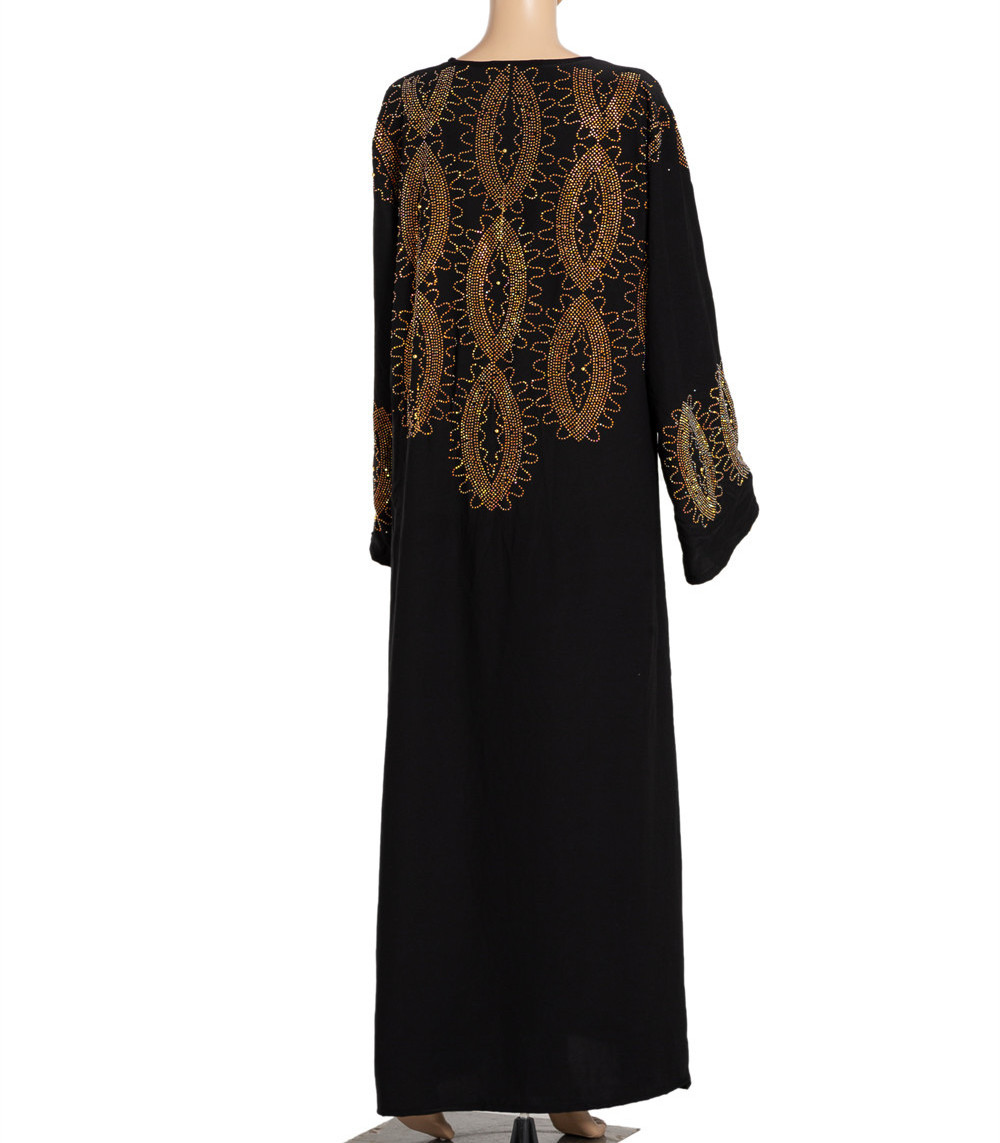 Factory Custom Middle East Muslim Abaya Dubai African Women Islamic Dress Glitter Stone and Beads Abaya