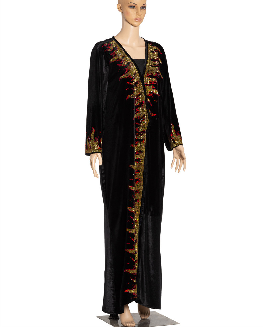 Factory Custom Luxury Muslim Abaya Velvet Long Dubai African Shimmer Rhinestone Women Islamic Dress Abaya