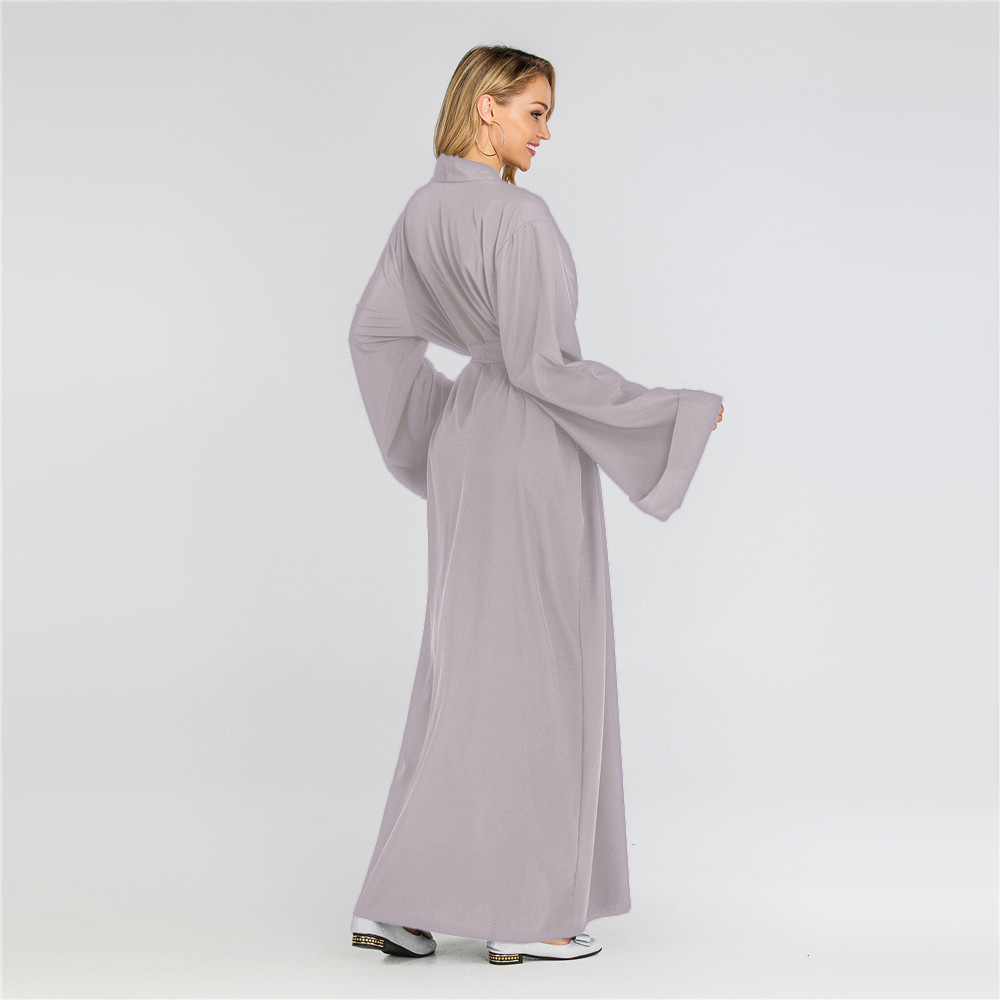 Muslim Shop Arab Turkish Dubai Long Muslim Women Islamic Dresses Plain White Color Latest Designs Pray Simple Abaya