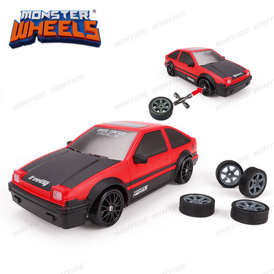 RC Car 2.4G 1:24 Drift 4WD Remote Control Drift Racing Car with Light 15km/h Race Car with Replaceable Tires and Obstacles