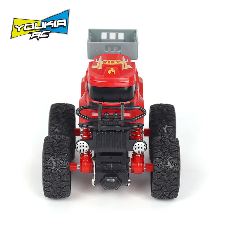 4WD Big Wheels PP Plastic Trucks Cars Friction Fire Truck Toy Vehicles Set 360 Stunt 3 Years Old For Children's Giftsts