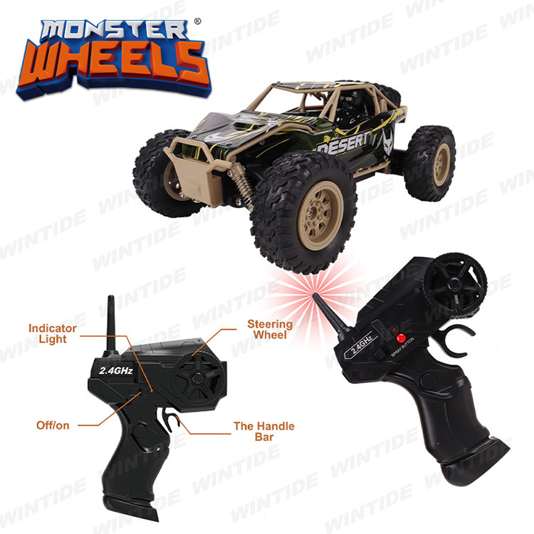 2.4GHz Electric Vehicle 4WD All Terrain Off-Road Desert Truck 1/24 Scale Micro RC Remote Control Car