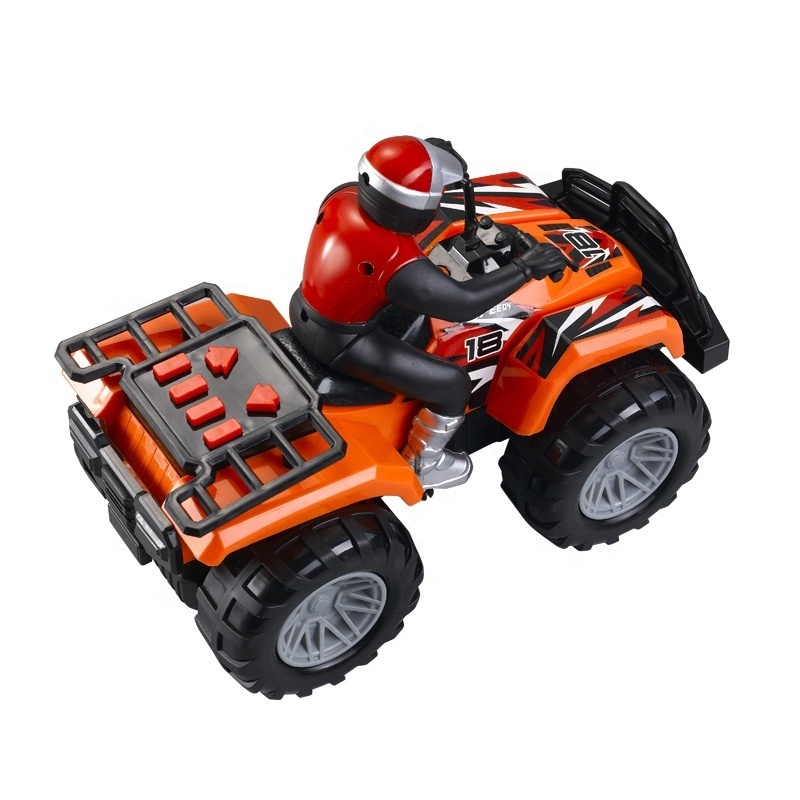 Children Plastic Large Wheel 4X4 Off-Road Vehicle Truck Electric Motorcycle Inertia Car Toy With Light Sound