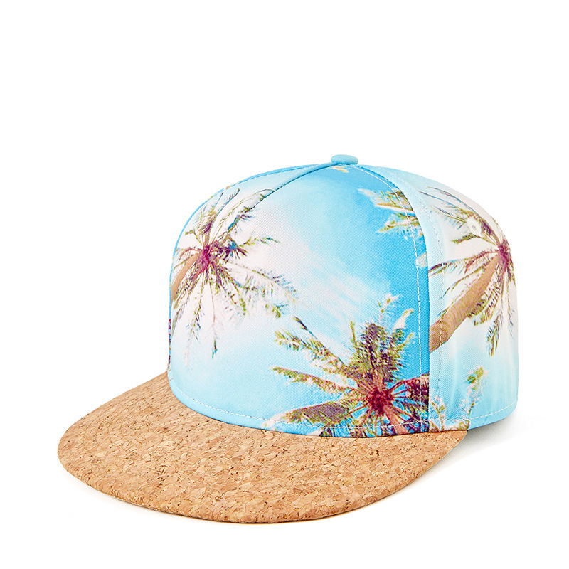 Factory High quality Custom  Printing All Over 5 Panel Snapback Cap Hats New Trendy women men wood brim cap hip-hop hat