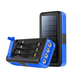 Portable Charger Power Bank with Flashlight 2.1A Fast Charging Hand Crank Solar Power Bank