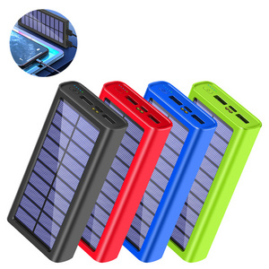 Waterproof 20000mah Solar Power Bank with Flashlight Fast Charging Solar Charger for Mobile Phone