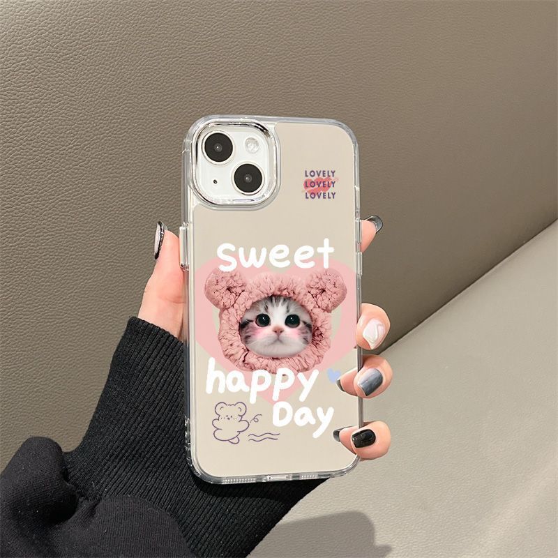 Sweet kitten phone case For iPhone15promax cartoon 14 15Pro 13/12 cute 11 drop-proof case