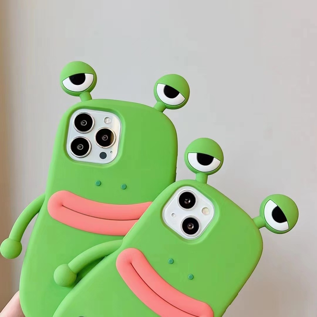 Creative Cute Cartoon Funny 3D The Frog Prince soft silicone phone case for iphone 12 13 14 15 plus/pro/pro max