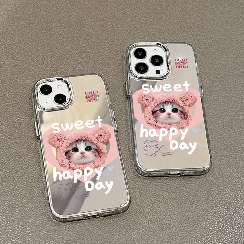 Sweet kitten phone case For iPhone15promax cartoon 14 15Pro 13/12 cute 11 drop-proof case