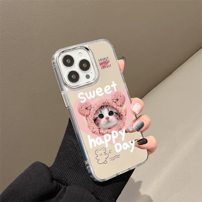 Sweet kitten phone case For iPhone15promax cartoon 14 15Pro 13/12 cute 11 drop-proof case