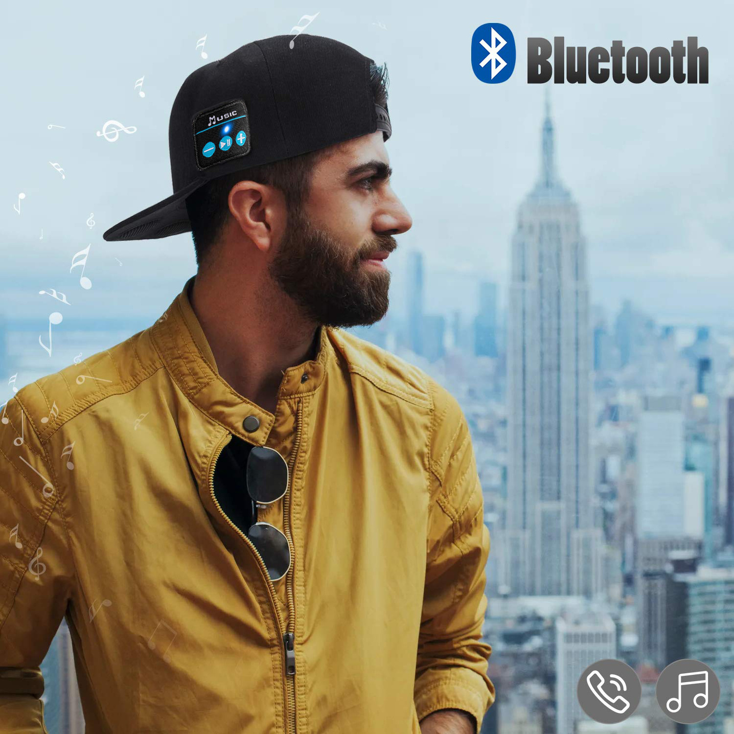 Cotton Sports Blue Tooth Bluetooth Hat Speaker Smart Hub Wireless Headphones Custom Baseball Music Hat with Headphones