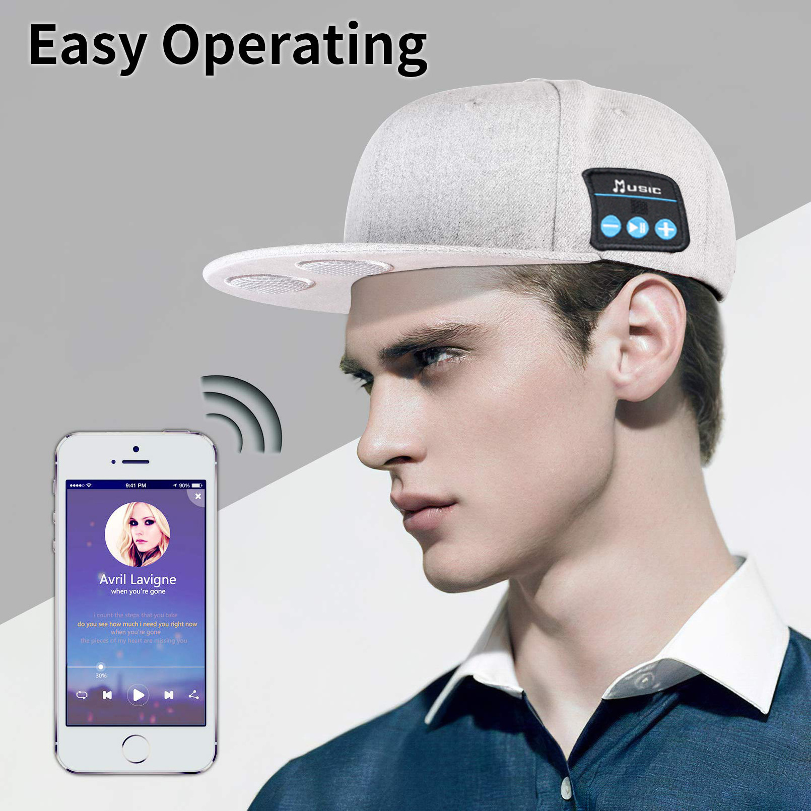 Wireless Smart Speaker Hat Two Wireless Blue Tooth 5.0 Speaker Hat LED Bluetooth Headphones Outdoor Indoor Sports Yuppong Hat