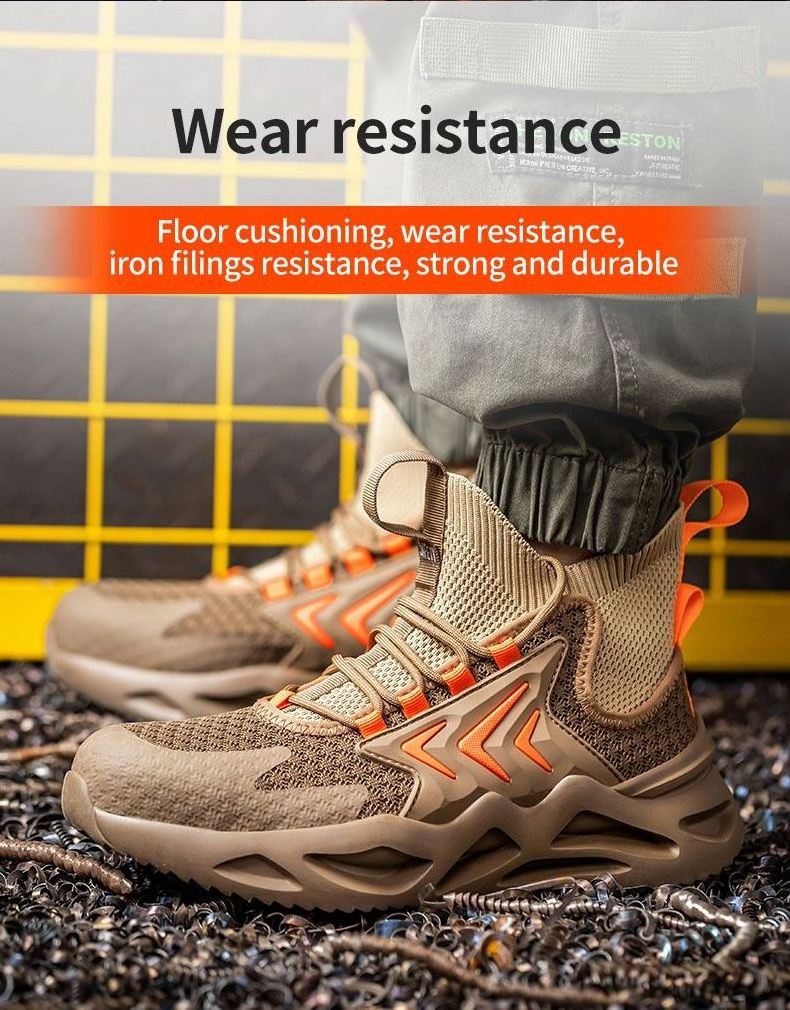 Wholesale  Lightweight Breathable Steel Toe Shoes for Men Wide Width Comfortable Safety Sneakers Anti-Puncture Work Shoes