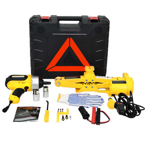 Hot selling 100W DC12V 3T  wrench torque 380 N.M tire changing kit 3 in 1 electric car hydraulic jack