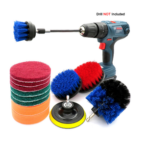 14pcs Interior and Wheel Auto Detailing Brush Set Drill Clean Brush Kit Sponge Foam Polishing Pad Drill Brush Kit