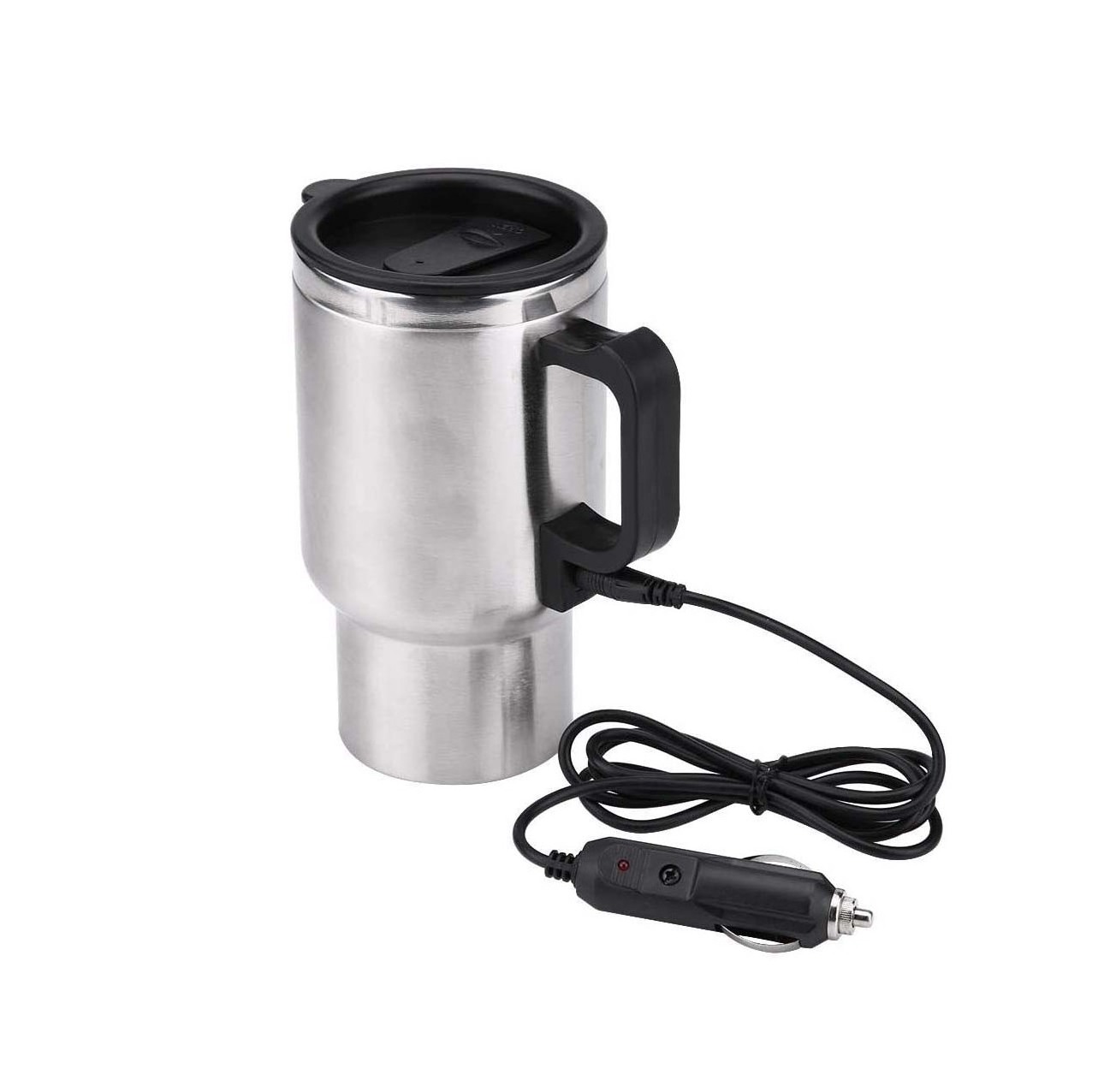 High Quality 450ML Mini Car Silver Black Travel Mug Stainless Steel Heating Electric Car Mug kettle