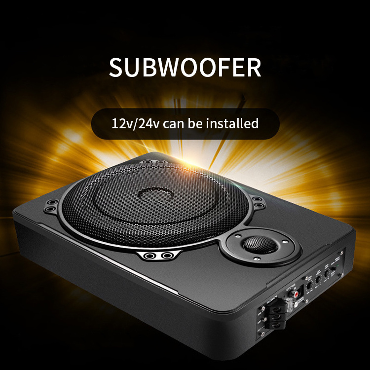 Durable Aluminum Alloy 12V Ultra-thin 10-inch Ultra-thin High-power Small Steel Gun Car Subwoofer