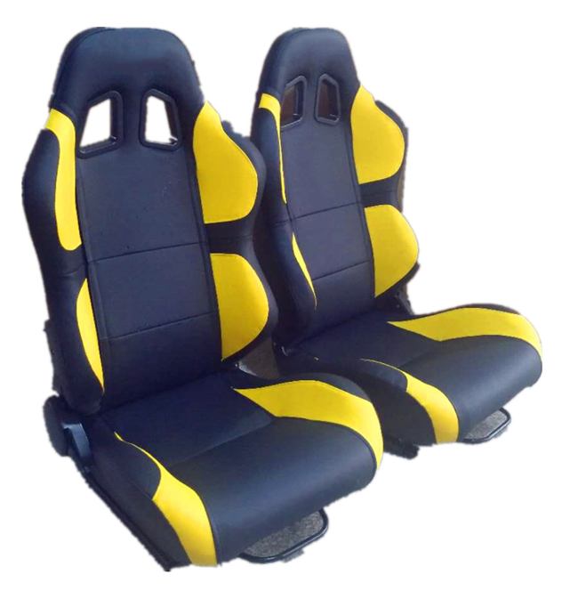 2023 New Design Universal Yellow PVC Double Slide Rail PVC Racing Car Seat