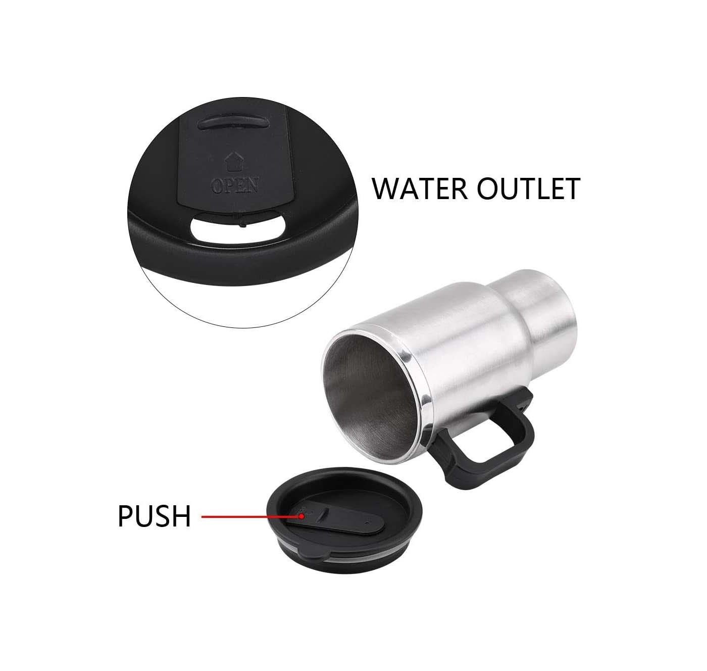 High Quality 450ML Mini Car Silver Black Travel Mug Stainless Steel Heating Electric Car Mug kettle