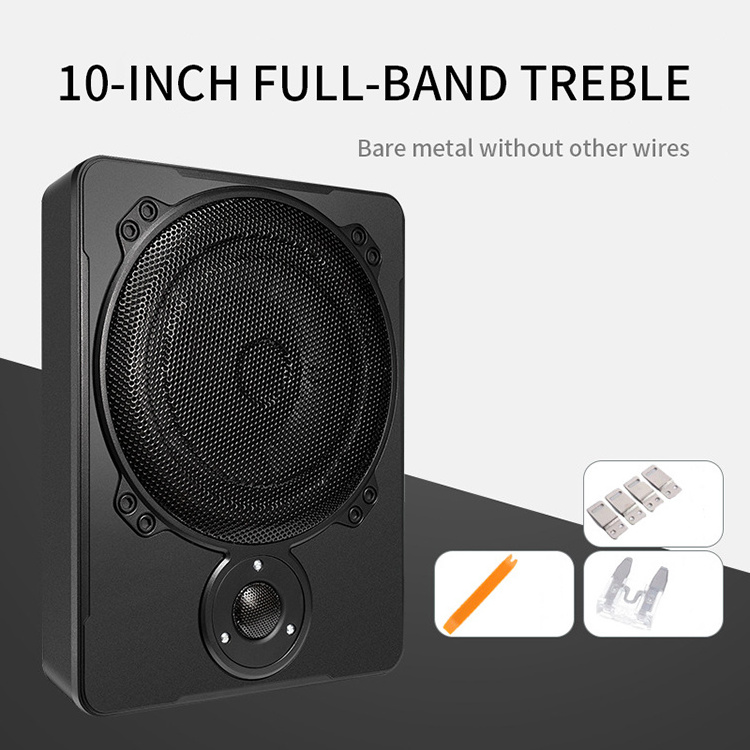 Durable Aluminum Alloy 12V Ultra-thin 10-inch Ultra-thin High-power Small Steel Gun Car Subwoofer