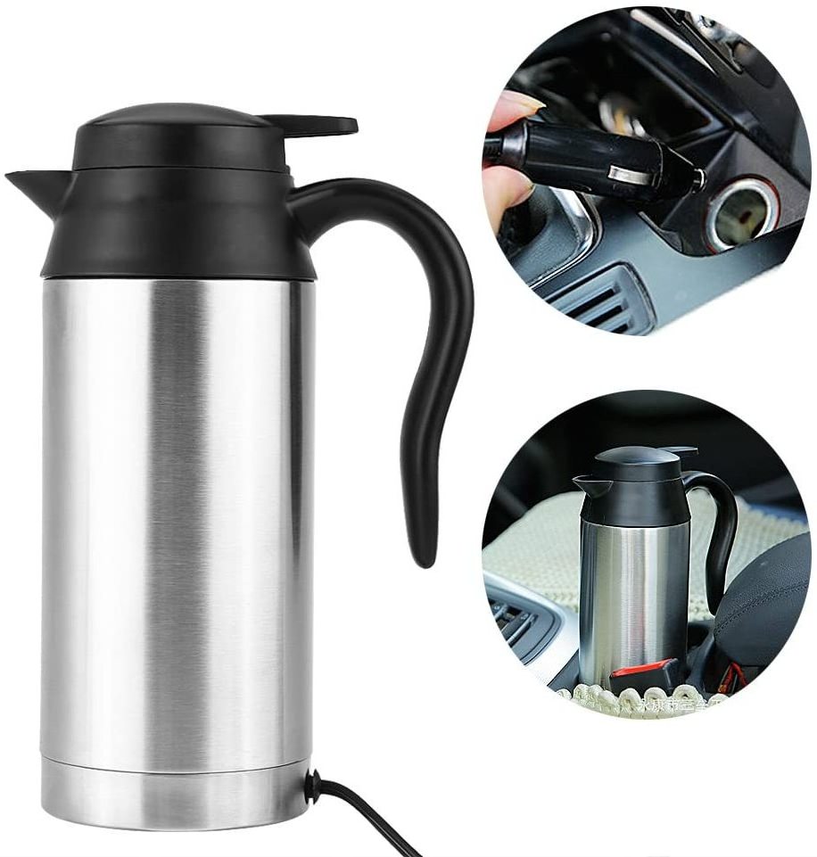 HOT Sell Portable Water Heater Travel Water Kettle 12V 750ml Stainless Steel Coffee Pot Tea Car Water Kettle