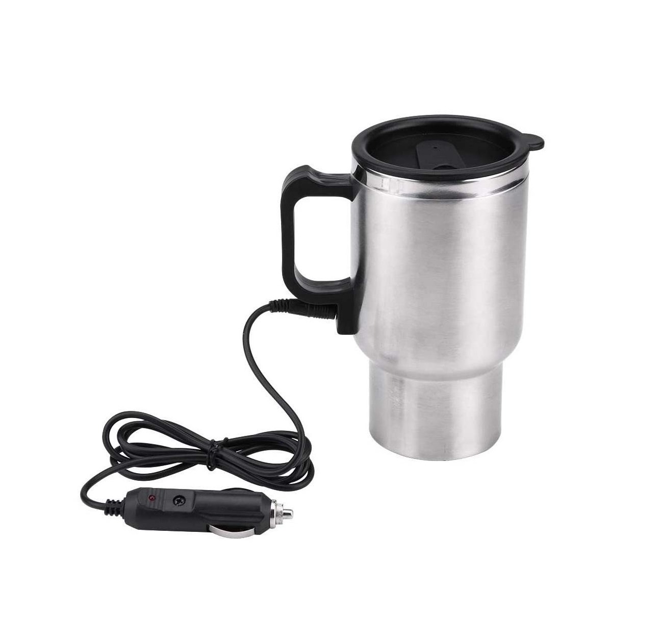 High Quality 450ML Mini Car Silver Black Travel Mug Stainless Steel Heating Electric Car Mug kettle