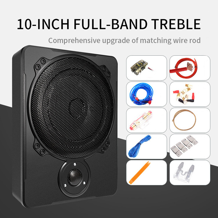 Durable Aluminum Alloy 12V Ultra-thin 10-inch Ultra-thin High-power Small Steel Gun Car Subwoofer