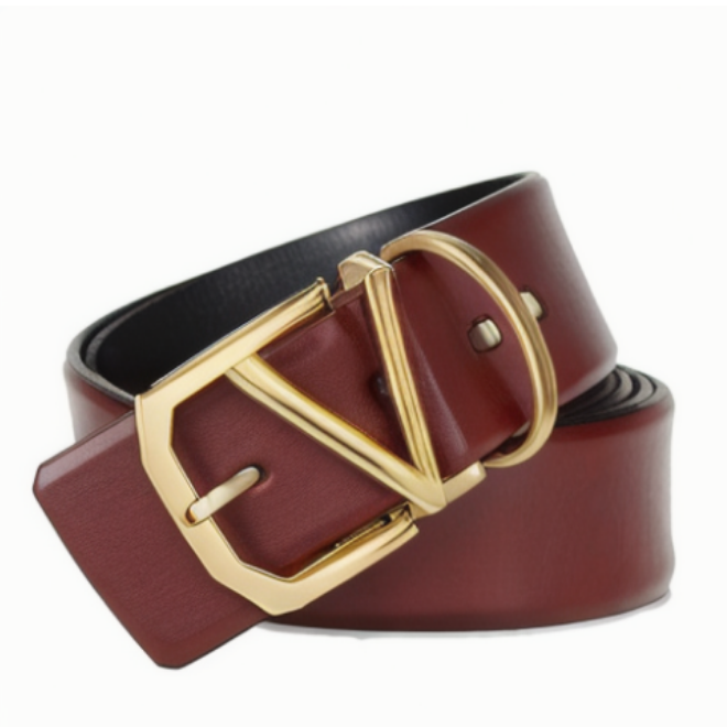 New Belt Manufacturer Width Solid Brass Brushed V Letter Cow Leather Belt  Screw Removable designer belt For Men