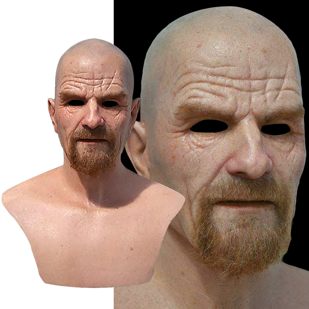 Jcostng Movie Celebrity Latex Mask Breaking Bad Professor Mr. White Realistic Cosplay Mask Costume Halloween Party Cosplay Mask