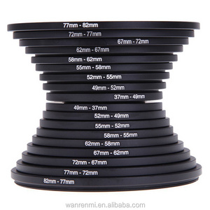 37-82 82-37 mm 18pcs set Universal aluminum Step Up Step Down Adapter Ring Camera Lens Ring for camera filter