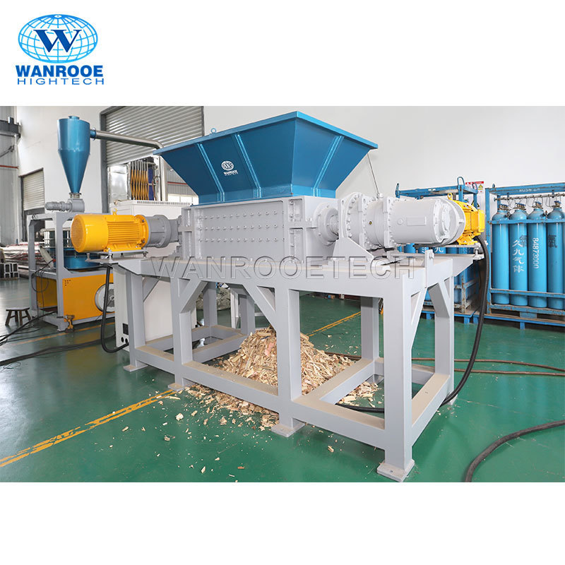 100-3000kg/h Waste Plastic Boards Container Buckets Metal Shredder Machine