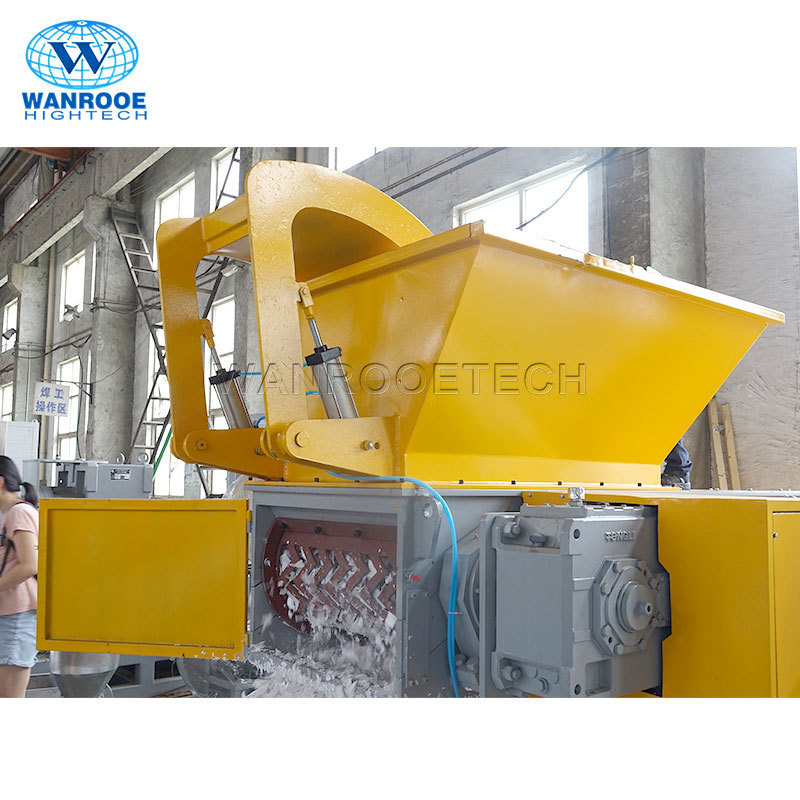 100-2000kg/ Waste PS Foam IBC Barrel Fluffy Material Single Shaft Shredder Machine