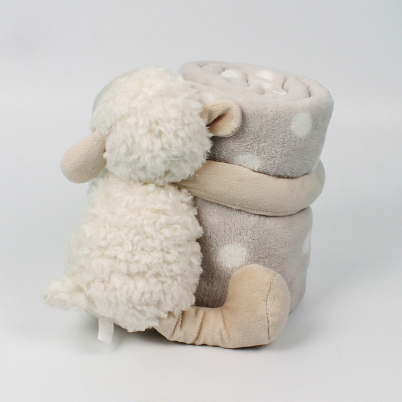 OEM 3D 100% Cashmere Polar Fleece Kids New Born Soft Plush Toy Sheep Lamb Animal Baby Swaddle Blanket