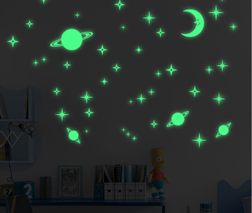 Glow in the dark for Ceiling Wall Stickers,Including Glow Stars and Moon,Perfect for Kids Bedroom